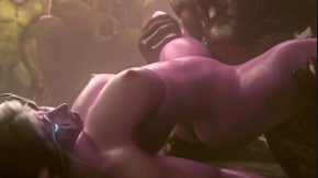 Nagoonimation 暗夜精灵巨乳女猎手被狂暴干内射