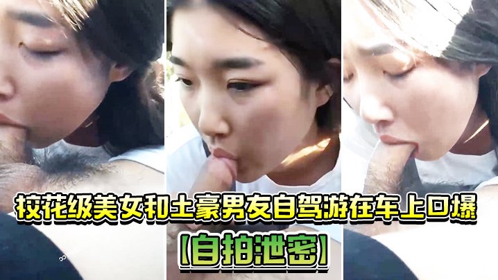 [自拍泄密] 校花级美女车内口爆土豪男友，淫荡骚穴湿透自驾游