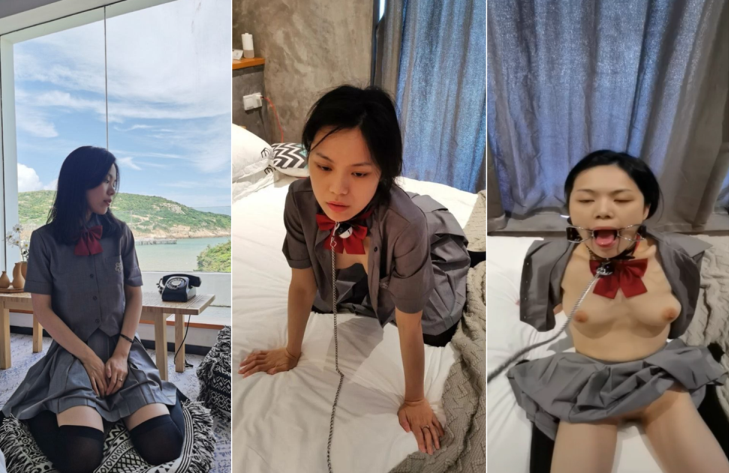 调教反差婊大二学妹，爆操到内射骚穴